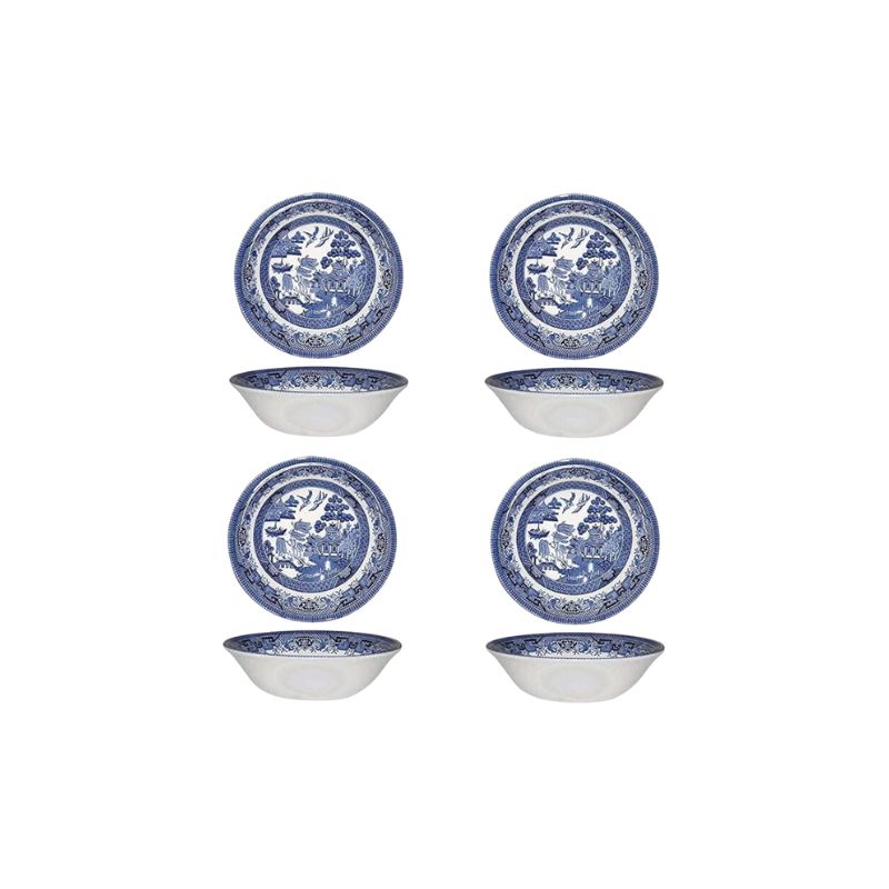 Churchill Blue Willow Oatmeal Bowl 6", Set Of 4, Made In England