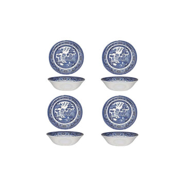 Churchill Blue Willow Pasta Bowl 9", Set Of 4, Made In England