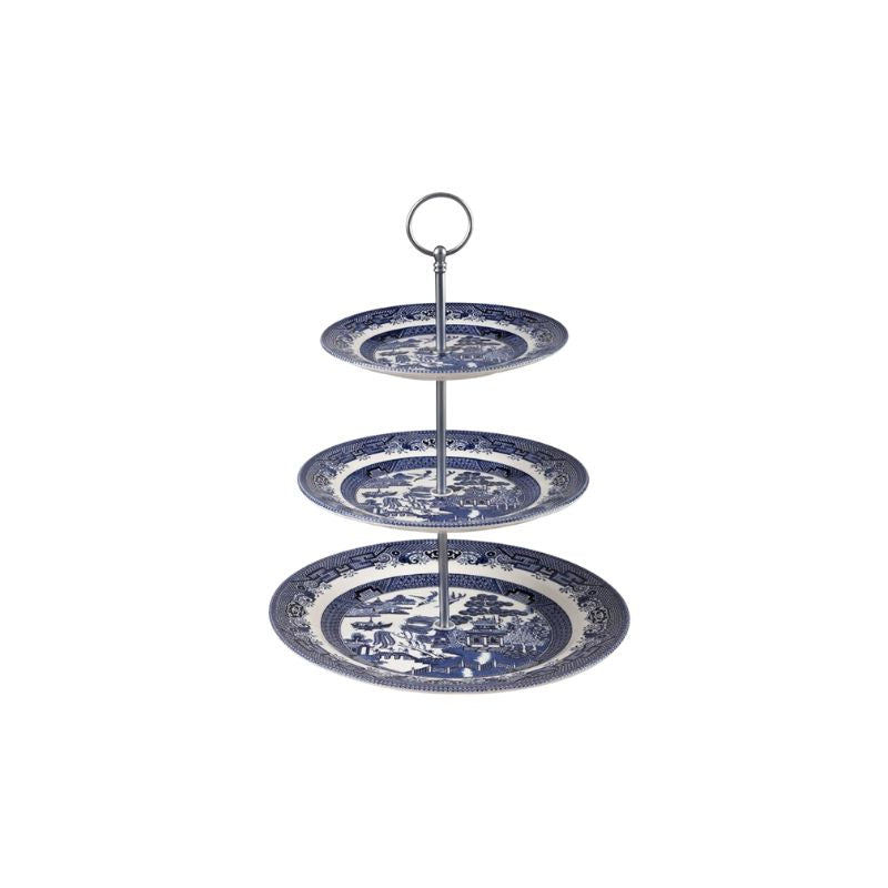 Churchill China Blue Willow Cake Stand 3 Tier (Cake Stand 10.2")