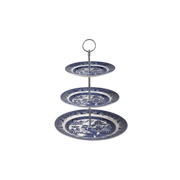 Churchill China Blue Willow Cake Stand 3 Tier (Cake Stand 10.2")