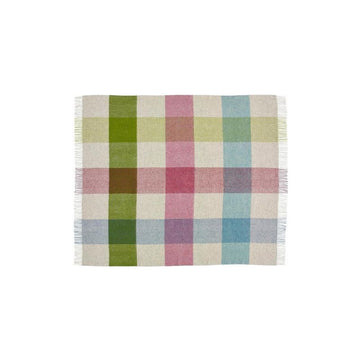 Moon Wool Plaid Throw Blanket, Pure New Wool, Harland Heather, Made in UK