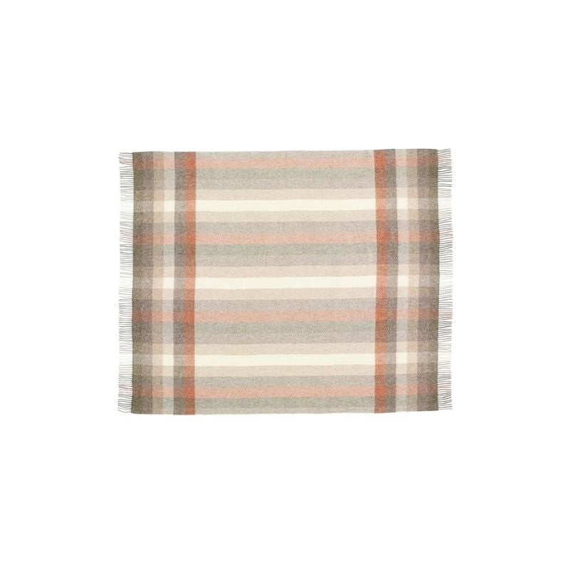 Moon Wool Plaid Throw Blanket, Pure New Wool, Woodale Bluch, Made in UK
