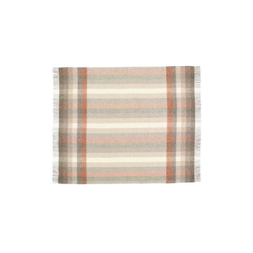 Moon Wool Plaid Throw Blanket, Pure New Wool, Woodale Bluch, Made in UK