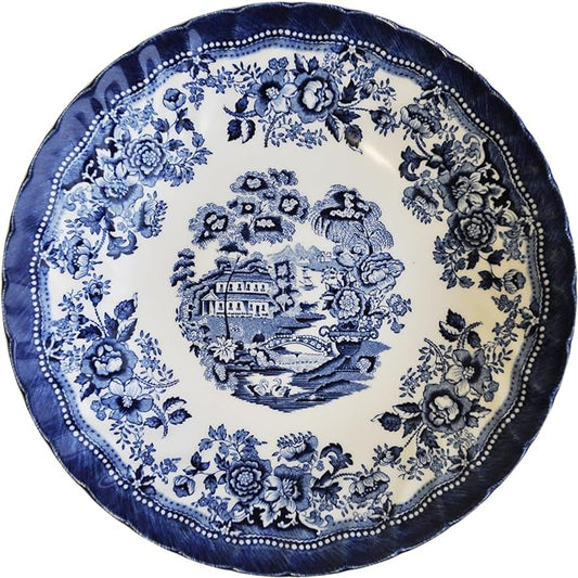 Churchill New Royal Wessex Tonquin Blue Chelsea 9" Pasta Bowl - Set of 4, Made in England